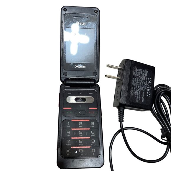 ATT‎ Flip Phone Pantech Red Turns On When Plugged In As Is For Parts - Picture 3 of 5